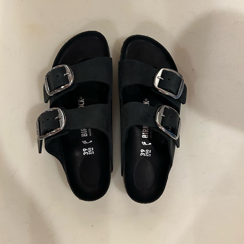 Black Big Buckle Birkenstocks- Size 39